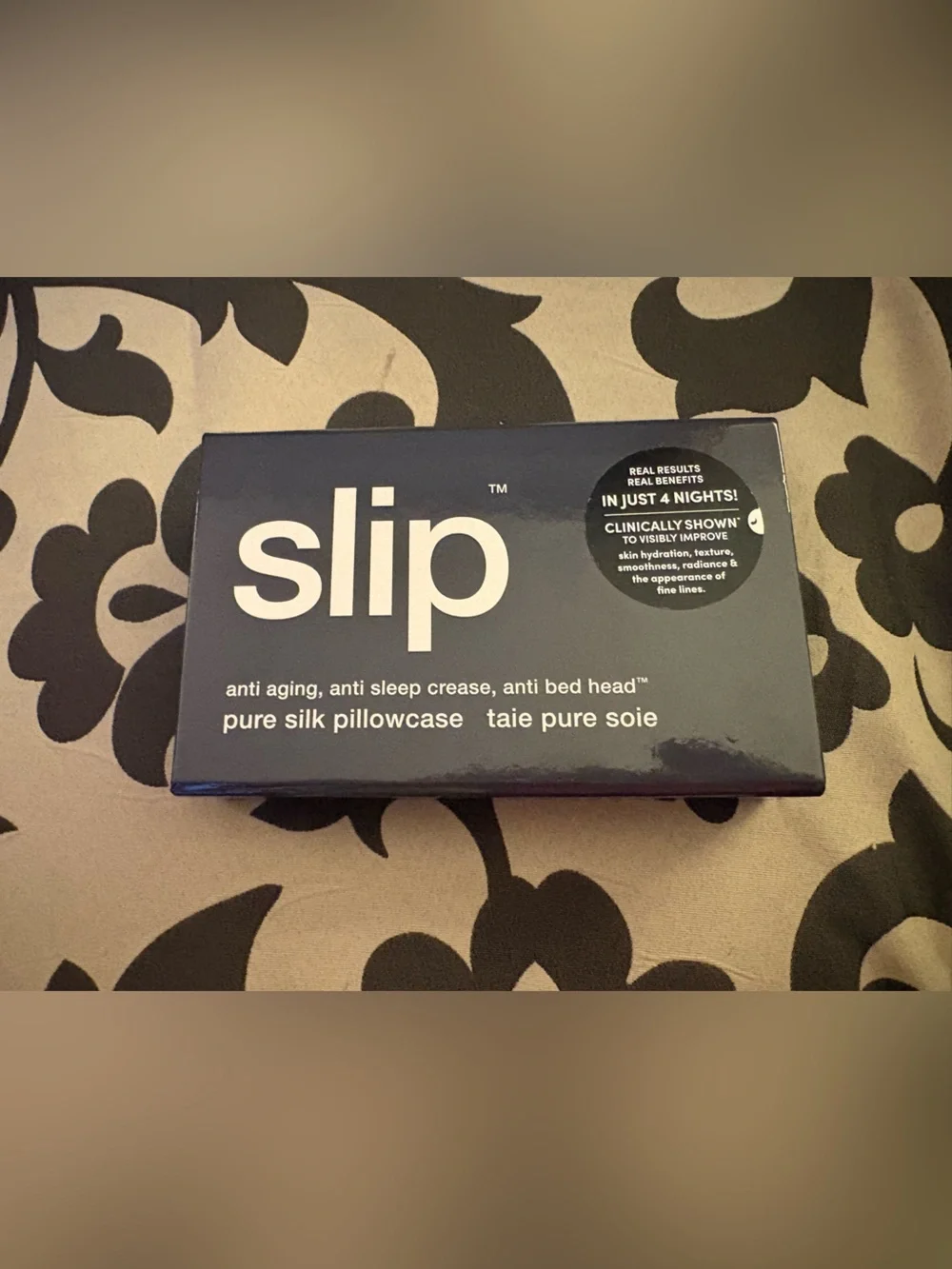 slip charcoal Pure Silk Pillowcase new in box